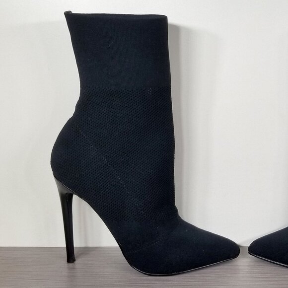 Steve Madden Century Knit Sock Stiletto Booties, Black, Women Size 9.5 M - Picture 7 of 11